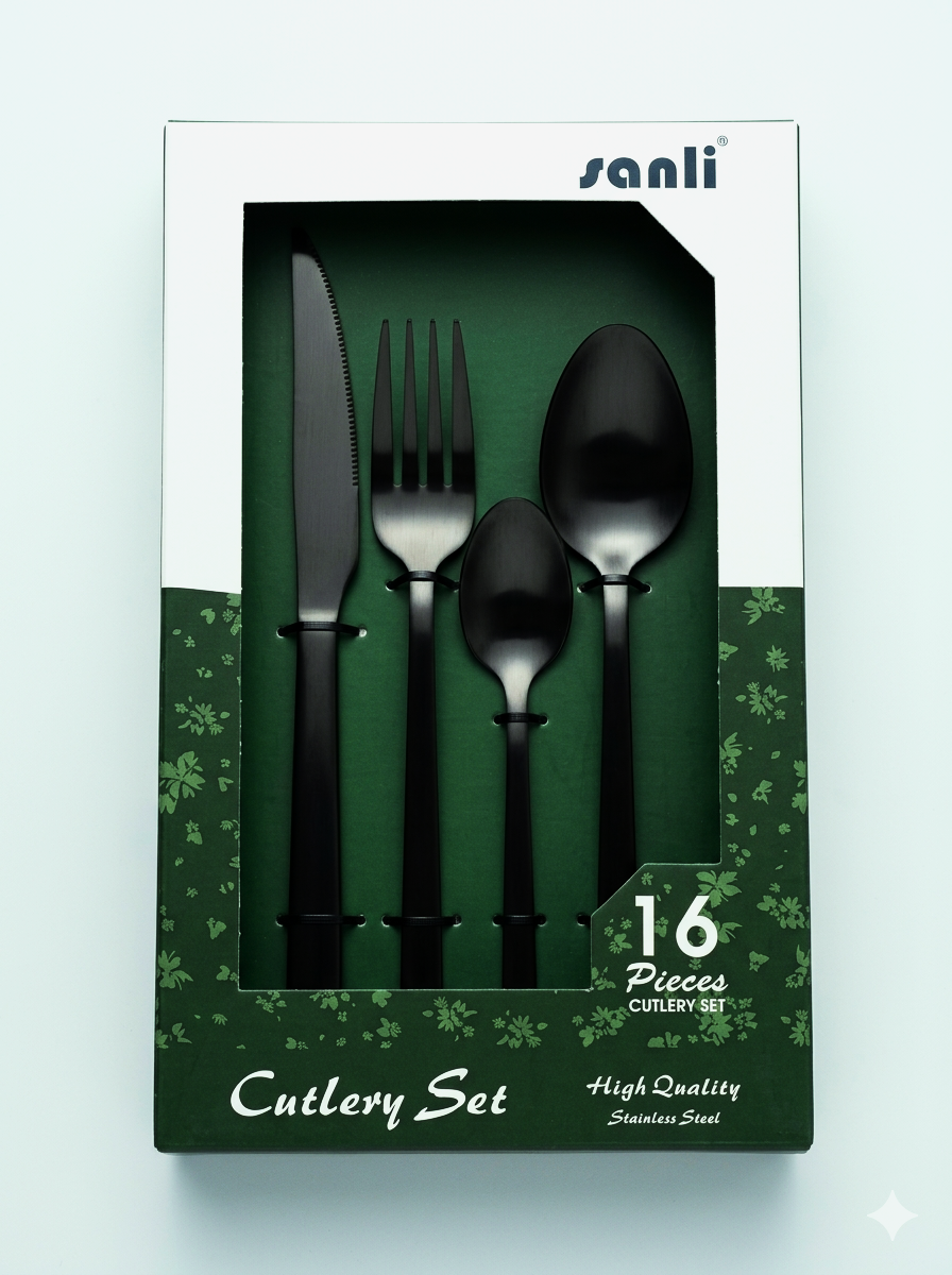 Cutlery Set 16pc Matte Blk