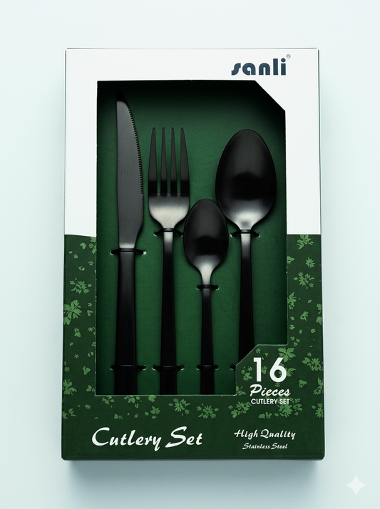 Cutlery Set 16pc Matte Blk