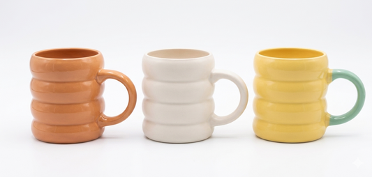 Ceramic Ribbed Mug Asst