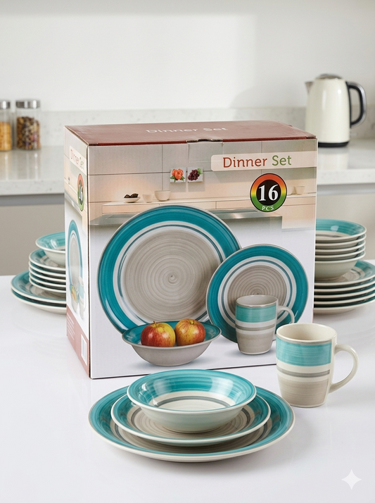 Dinnerware Set 16 Pc Multi Color