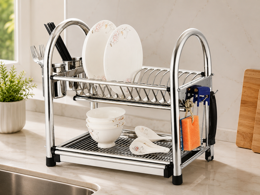 Two Tier Dish Rack SS