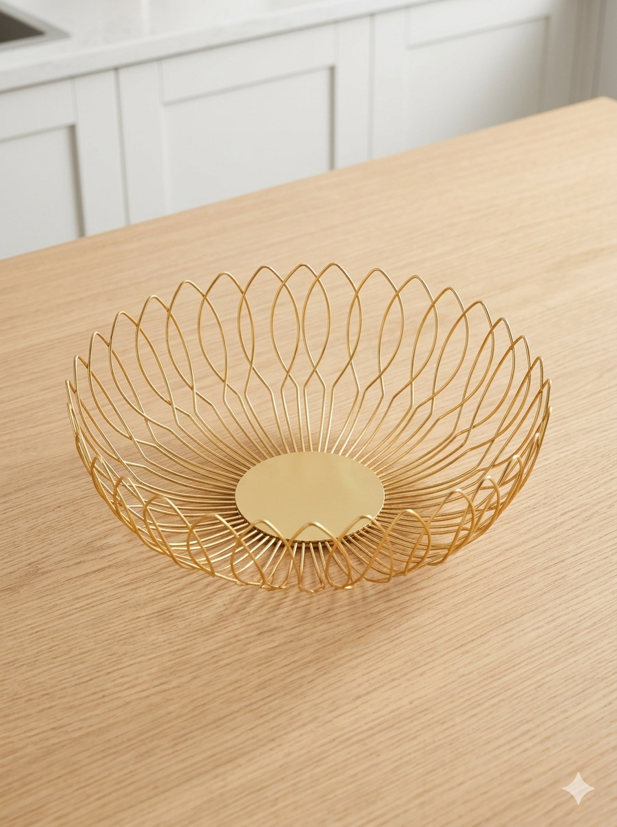 Fruit Basket Metal Gold