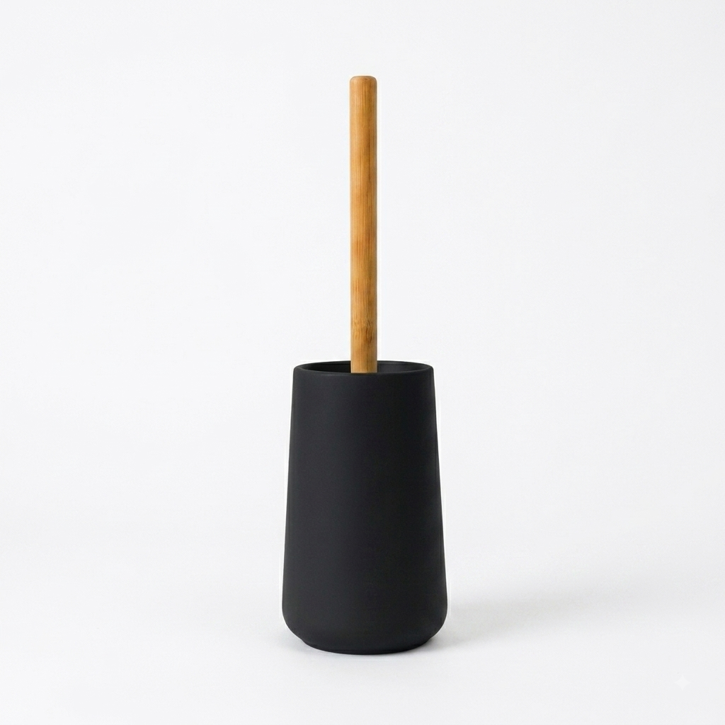 Toilet Brush and Holder Set Black