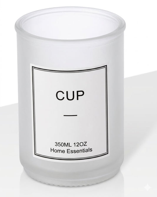 Glass Cup Holder 12oz Frost Wht