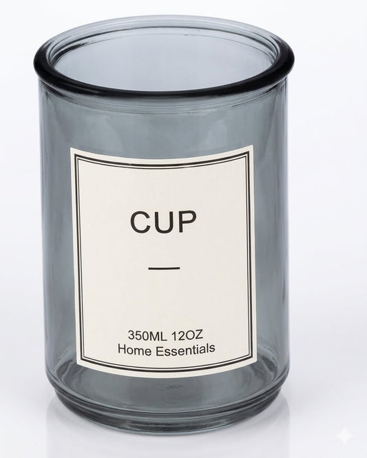 Glass Cup Holder 12oz Grey