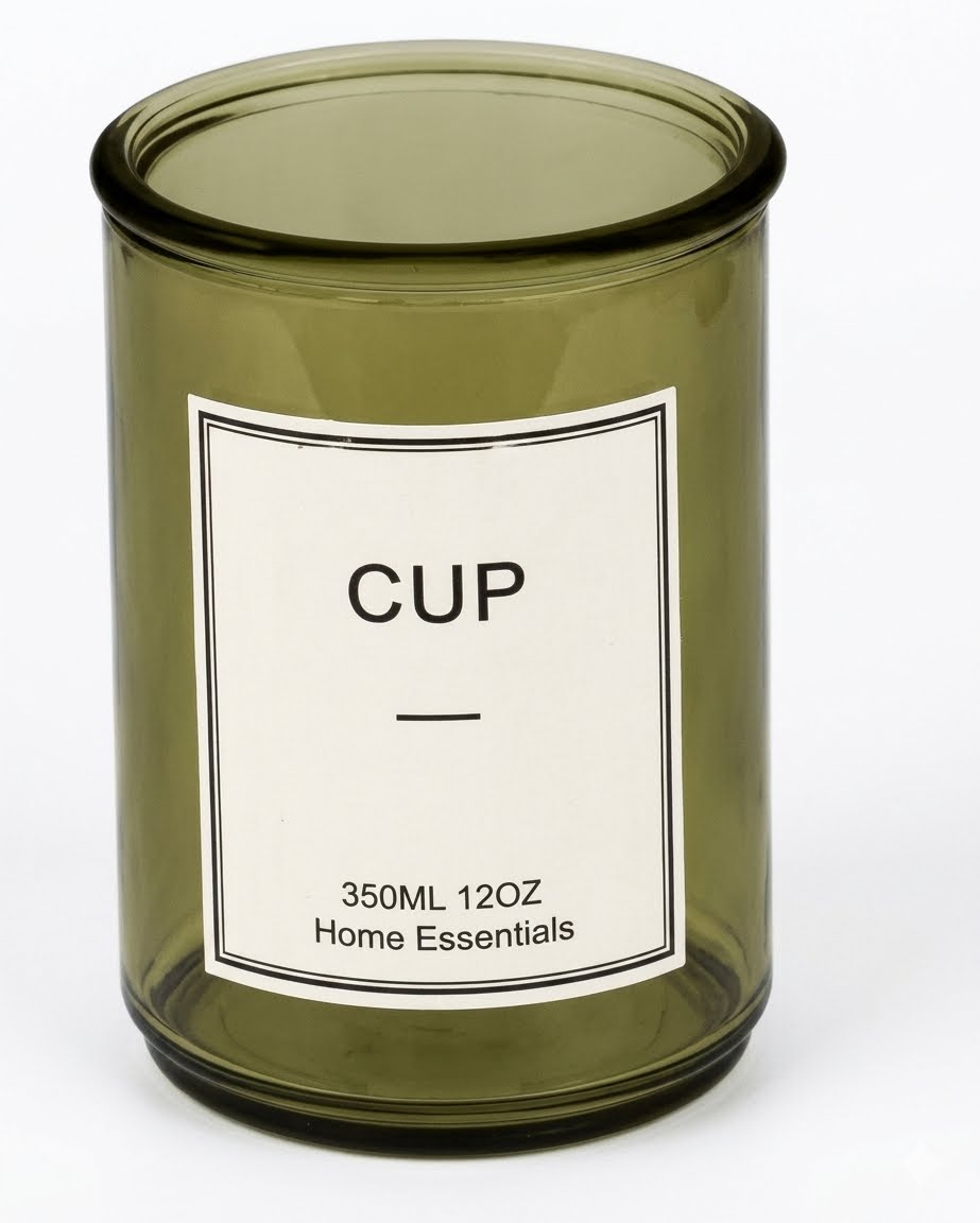 Glass Cup Holder 12oz Olive