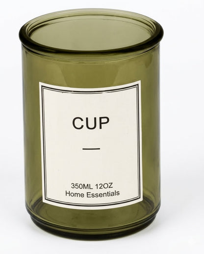 Glass Cup Holder 12oz Olive