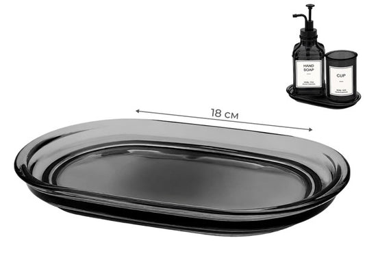 Glass Tray Holder Grey