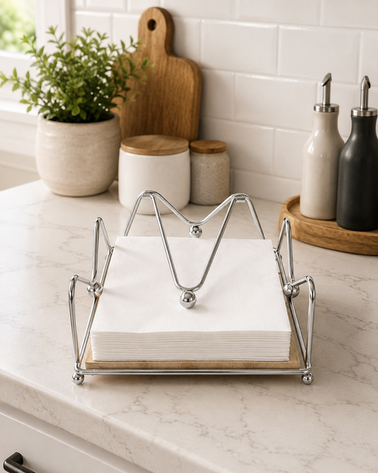 Napkin Holder Bamboo and Metal