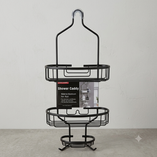 Shower Caddy 2 Tier Aluminum Black