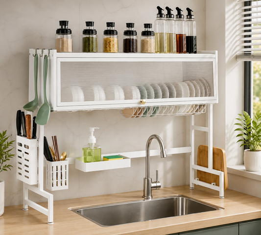Over The Sink Drying Rack White