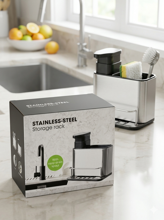 Metal Kitchen Storage Rack with Pump S/Stl