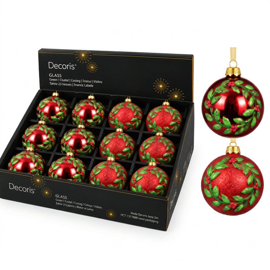 Bauble Glass Matt/Shny Red