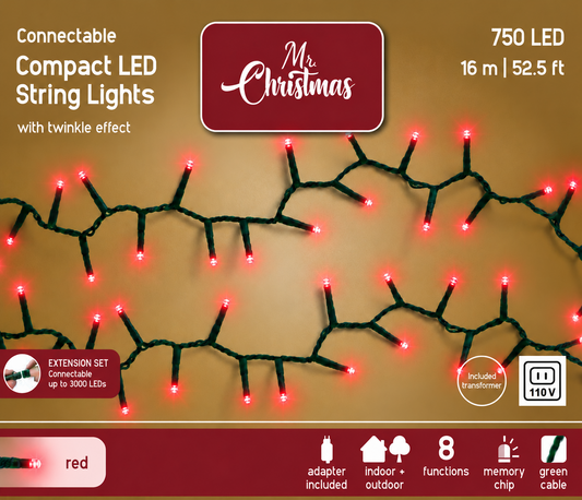 Compact String Lights 750Red