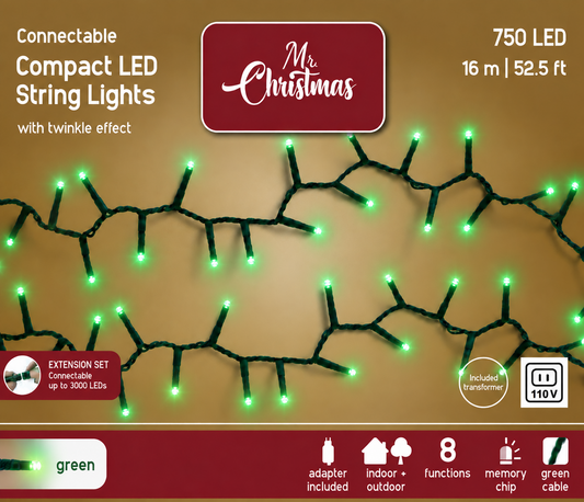 Compact String Lights 750Grn