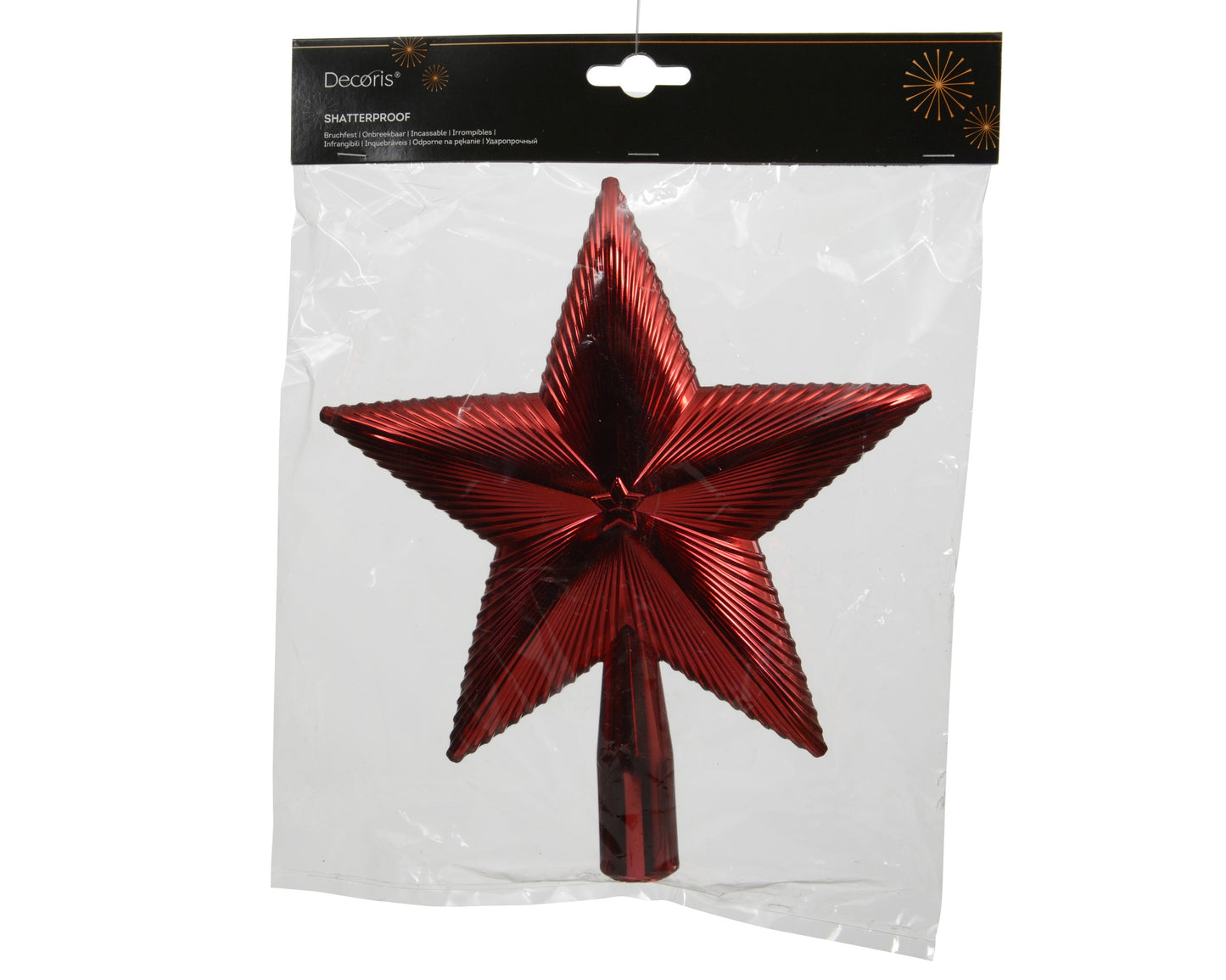 Tree Topper Star Cmas Red