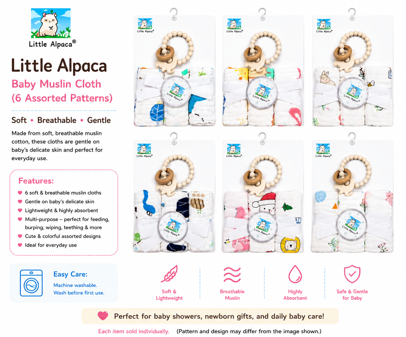 Baby Washcloth Teether Gift Set Asst.
