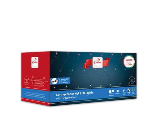 Connect Net Led Lgts 160 Multi