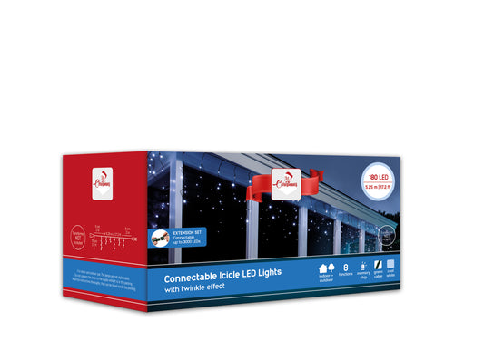 Connect Icicle Led Lights 180 C/Wht