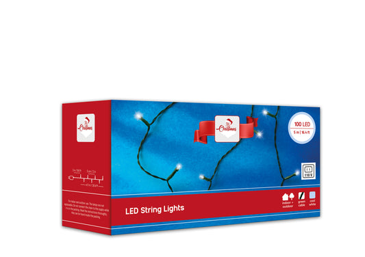 Budget String 100 LED Lights C/White