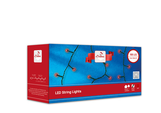 Budget String 100 LED Light Red