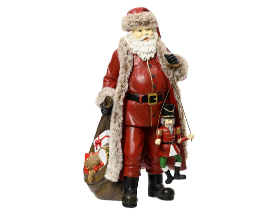 Polyresin Santa wGift 8in