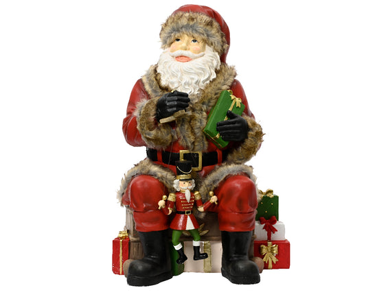 Sitting Santa Polyresin 2ft