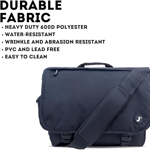 J World Thomas Laptop Messenger Bag Black 12in