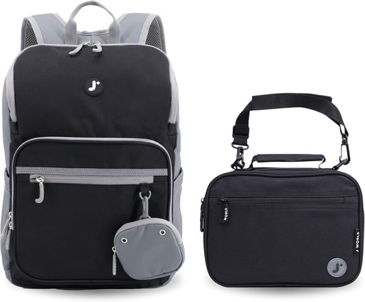 J World Junior Backpack+Lunch Bag Set Black