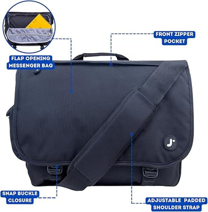 J World Thomas Laptop Messenger Bag Black 12in