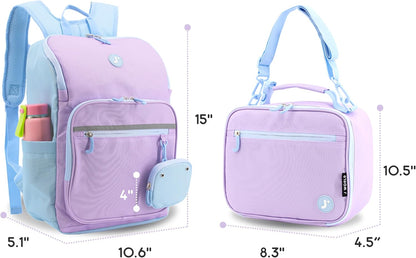 J World Junior Backpack+Lunch Bag Set Purple