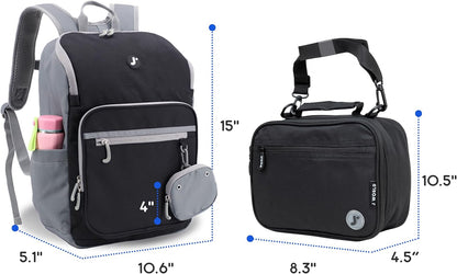 J World Junior Backpack+Lunch Bag Set Black