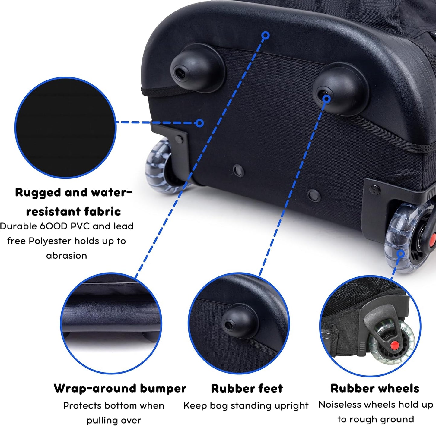Sunny Trolly Backpack Black 17in