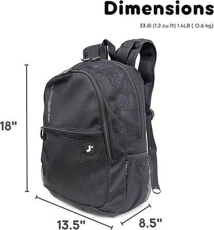 J World Mesh Backpack Black 18in