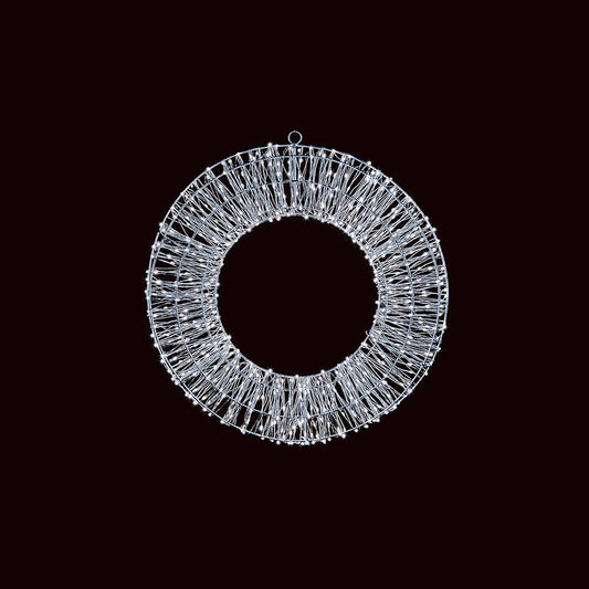 Prem LED Silver Wreath 60cm
