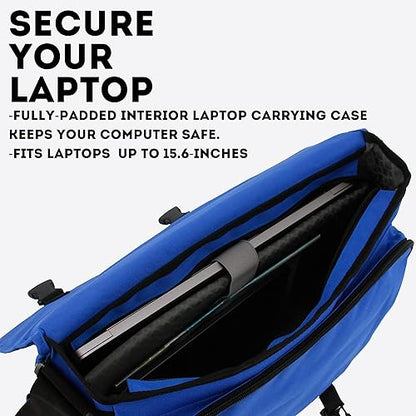 J World Thomas Laptop Messenger Bag Blue 12in