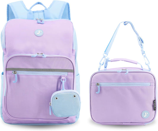 J World Junior Backpack+Lunch Bag Set Purple