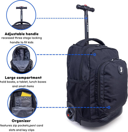 Sunny Trolly Backpack Black 17in