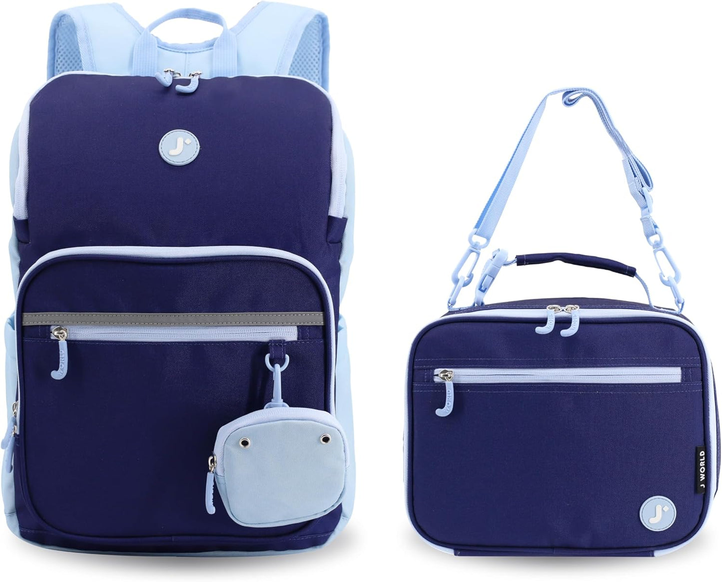 J World Junior Backpack+Lunch Bag Set Navy