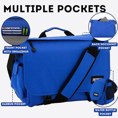 J World Thomas Laptop Messenger Bag Blue 12in