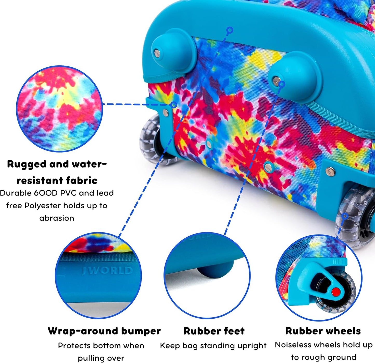 Sunny Trolley Backpack Tie Dye 17in