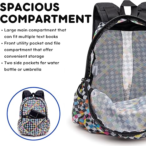 Mesh Backpack Checkers 18in