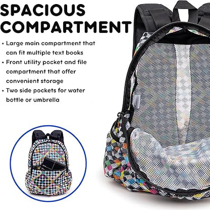 Mesh Backpack Checkers 18in