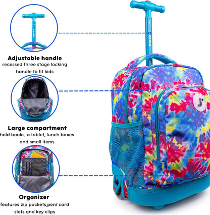 Sunny Trolley Backpack Tie Dye 17in
