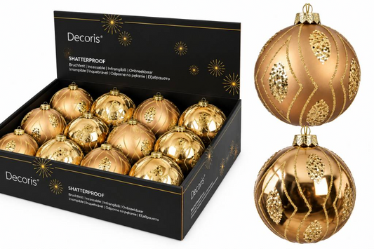 Bauble Shtprf Camel Brown 8cm