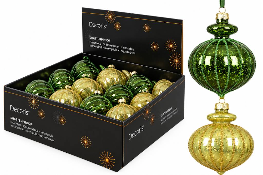 Baubles Onion Shtprf Grn 8cm