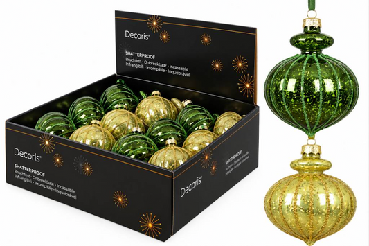 Baubles Onion Shtprf Grn 8cm