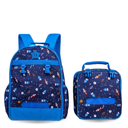 J World Duet Backpack+Lunch Bag Set Spaceship 16in