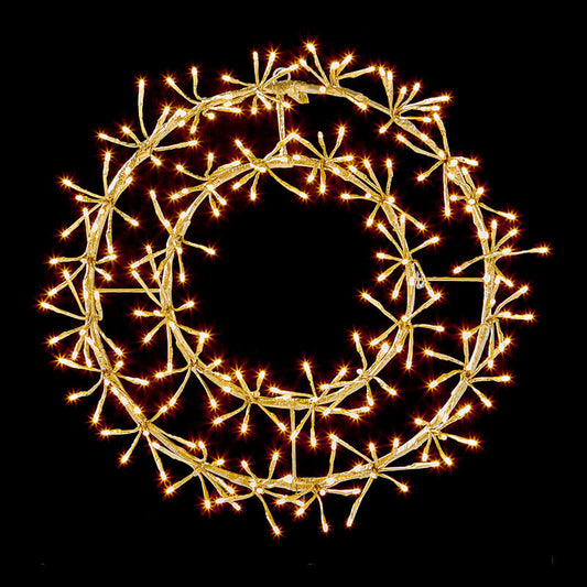 Prem LED Gld Wreath Clstr 1ft