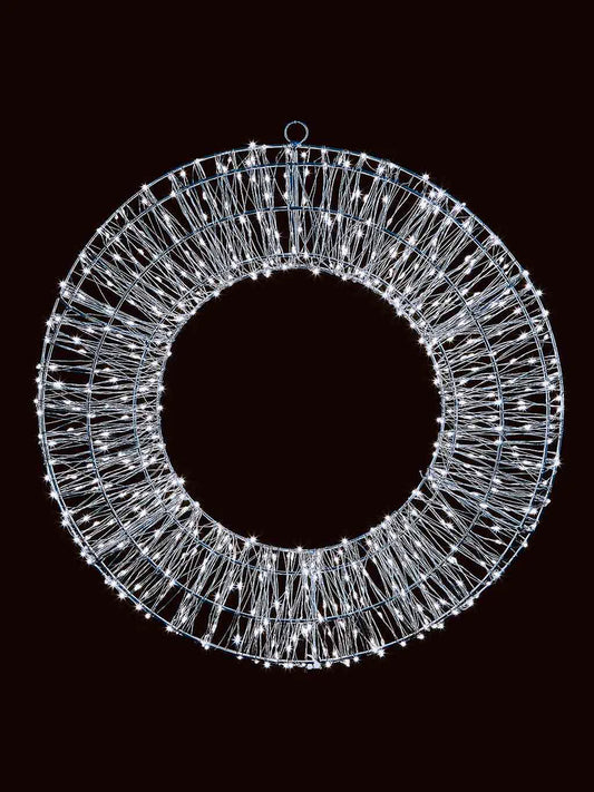 Prem LED Silver Wreath 45cm